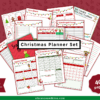 The Christmas Planner features 40 printable PDF pages to organize your holidays, with checklists, meal plans, gift lists, a vision board, and weekly planners in festive red and green designs. Instant download.