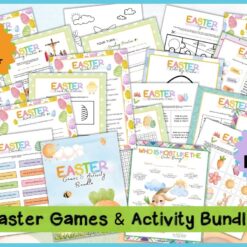 A vibrant collection of 35 printable Easter activity sheets—puzzles, coloring pages, and games—in a PDF (US Letter). Enjoy creative fun with the Easter Games & Activity Bundle by Vibrant Bliss.