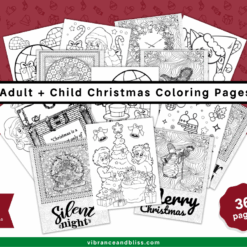 Christmas Coloring Pages for Adults and Kids: 36 festive black-and-white pages for all ages, featuring holiday scenes and characters. Includes two PDF downloads.