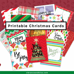 Printable Christmas Cards feature festive designs and greetings like Joy to the World and Merry Christmas. A label above the cards reads Printable Christmas Cards.